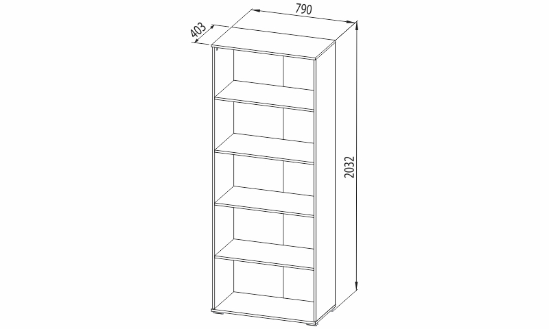 Regál / knihovna - OPTIMAL 05 rozměry